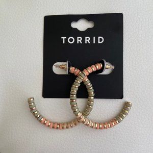 Torrid Coral Neutral Hoop Earrings